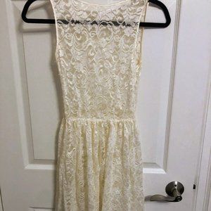 American Apparel Lace White Skater Dress Small